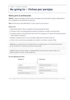 Vista previa - Hojas de trabajo - Be going to – Fichas por parejas de inglés 2º ESO - página 1