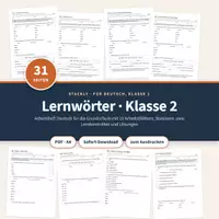 Vorschau - Arbeitsblätter - Lernwörter | Arbeitsheft mit Stationen und Lernkontrollen | Deutsch Klasse 2 - Deckblatt