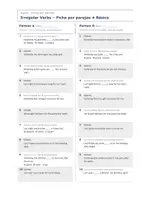 Vista previa - Hojas de trabajo - Irregular Verbs – Fichas por parejas de inglés 2º ESO - página 2