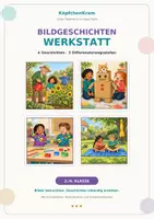 Vorschau - Arbeitsblätter - 4 Bildgeschichten – 3-fach differenziert - Deckblatt