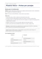 Vista previa - Hojas de trabajo - Passive Voice – Fichas por parejas de inglés 4º ESO - página 1