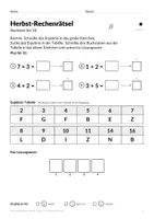 Vorschau - Arbeitsblätter - Herbst-Rechenrätsel Zahlenraum 20 Klasse 1 - Seite 2