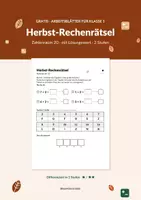 Vorschau - Arbeitsblätter - Herbst-Rechenrätsel Zahlenraum 20 Klasse 1 - Deckblatt