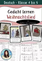 Vorschau - Arbeitsblätter - Gedicht lernen - "Weihnachtslied" von Detlev von Liliencron (Weihnachtsgedicht) - Deckblatt