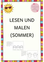 Vorschau - Arbeitsblätter - Lesen und Malen (Sommerversion) dreifach differenziert - Deckblatt