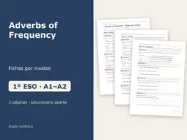 Vista previa - Hojas de trabajo - Adverbs of Frequency – Fichas por niveles de inglés 1º ESO - Portada