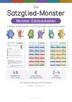 Vorschau - Spiele - Satzgliedmonster Satzbaukasten | Lustige Sätze bauen und Satzglieder spielerisch üben - Deckblatt