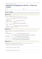Vista previa - Hojas de trabajo - Questions and Negatives with Do – Fichas por niveles de inglés 1º ESO - página 1