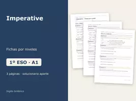 Vista previa - Hojas de trabajo - Imperative – Fichas por niveles de inglés 1º ESO - Portada