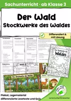Vorschau - Unterrichtsreihen - Der Wald - Stockwerke des Waldes | Klasse 3-4 - Deckblatt