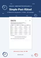 Vorschau - Arbeitsblätter - Simple Past – Rätsel mit Lösungswort Englisch Kl. 5–6 - Deckblatt