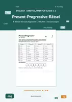 Vorschau - Arbeitsblätter - Present Progressive – Rätsel mit Lösungswort Englisch Kl. 5–6 - Deckblatt