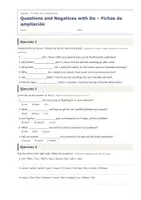 Vista previa - Hojas de trabajo - Questions and Negatives with Do – Fichas de ampliación 1º ESO - página 1