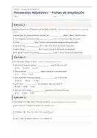 Vista previa - Hojas de trabajo - Possessive Adjectives – Fichas de ampliación de inglés 1º ESO - página 1