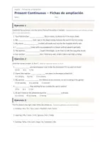Vista previa - Hojas de trabajo - Present Continuous – Fichas de ampliación de inglés 1º ESO - página 1