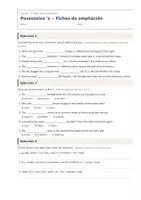 Vista previa - Hojas de trabajo - Possessive 's – Fichas de ampliación de inglés 1º ESO - página 1