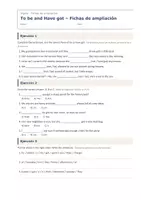 Vista previa - Hojas de trabajo - To be and Have got – Fichas de ampliación de inglés 1º ESO - página 1