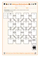 Vorschau - Arbeitsblätter - Halloween Bruchdivision Labyrinth: Brüche dividieren & Kehrwertrechnung in 3 Niveaustufen (Klasse 5–7) - Seite 1
