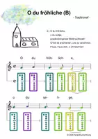 Vorschau - Arbeitsblätter - (B) O du fröhliche - Singen, Klangröhren, Glockenspiel, Blockflöte / Kinderlieder - Spielend leichter Einstieg für Anfänger / Bunte Noten Rainbow B - Deckblatt