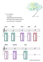Vorschau - Arbeitsblätter - (B) O du fröhliche - Singen, Klangröhren, Glockenspiel, Blockflöte / Kinderlieder - Spielend leichter Einstieg für Anfänger / Bunte Noten Rainbow B - Seite 1