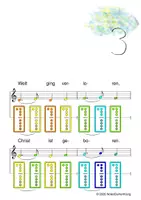 Vorschau - Arbeitsblätter - (A) O du fröhliche - Singen, Glockenspiel, Blockflöte / Kinderlieder - Spielend leichter Einstieg für Anfänger / Bunte Noten Rainbow A - Seite 2