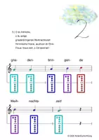 Vorschau - Arbeitsblätter - (A) O du fröhliche - Singen, Glockenspiel, Blockflöte / Kinderlieder - Spielend leichter Einstieg für Anfänger / Bunte Noten Rainbow A - Seite 1