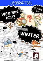Vorschau - Arbeitsblätter - Winterrätsel Grundschule Klasse 2 3 4 | 18 Leserätsel „Wer bin ich?“ mit Bildauswahl, Buchstabenkästchen & Lösung | Lesen und Knobeln im Januar - Deckblatt
