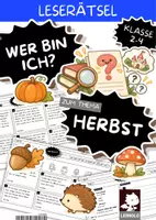 Vorschau - Arbeitsblätter - Herbsträtsel Grundschule Klasse 2 3 4 | 18 Wer-bin-ich-Rätsel in drei Stufen mit Lösung & eigenem Rätsel | Leserätsel für sinnentnehmendes Lesen - Deckblatt