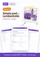 Vorschau - Arbeitsblätter - Simple past – Lernkontrolle (Klasse 6) - Deckblatt