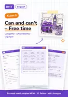 Vorschau - Arbeitsblätter - Can and can't – Free time (Klasse 5) - Deckblatt