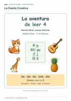 Vista previa - Hojas de trabajo - Aprender a leer 4: sílabas G GU J y Ñ - Portada