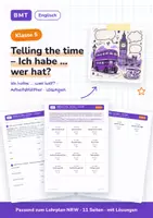 Vorschau - Arbeitsblätter - Simple present & Uhrzeit Klasse 5 – Paket - Seite 1
