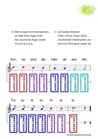 Vorschau - Arbeitsblätter - (A) Meine Hände sind verschwunden - Singen, Glockenspiel, Blockflöte / Kinderlieder - Spielend leichter Einstieg für Anfänger / Bunte Noten Rainbow A - Seite 1