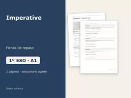 Vista previa - Hojas de trabajo - Imperative – Fichas de repaso de inglés 1º ESO - Portada