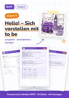 Vorschau - Arbeitsblätter - Hello! – Sich vorstellen mit to be Klasse 5 - Deckblatt