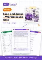 Vorschau - Arbeitsblätter - Food and drinks – Wortspiel und Quiz Klasse 5 - Deckblatt