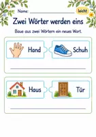 Vorschau - Arbeitsblätter - Zusammengesetzte Wörter Klasse 1 – Lesegarten | Deutsch Klasse 1 | 10 Arbeitsblätter als PDF - Seite 1