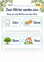 Vorschau - Arbeitsblätter - Zusammengesetzte Wörter Klasse 1 – Lesegarten | Deutsch Klasse 1 | 10 Arbeitsblätter als PDF - Seite 2