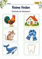 Vorschau - Arbeitsblätter - Reime finden Klasse 1 – Tierfreunde | Deutsch Klasse 1 | 10 Arbeitsblätter als PDF - Seite 2