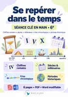 Aperçu - Préparation de séance / Séance complète - Se repérer dans le temps – Séance clé en main 6e | Frise, siècles et chiffres romains - Page de couverture