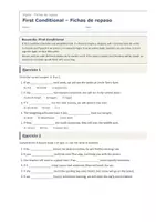 Vista previa - Hojas de trabajo - First Conditional – Fichas de repaso de inglés 3º ESO - página 1