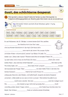Vorschau - Arbeitsblätter - Halloween Lückentext | Gustl, das schüchterne Gespenst | 3 Stufen | LRS | Klasse 5–6 - Seite 1