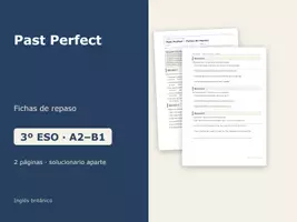 Vista previa - Hojas de trabajo - Past Perfect – Fichas de repaso de inglés 3º ESO - Portada