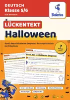 Vorschau - Arbeitsblätter - Halloween Lückentext | Gustl, das schüchterne Gespenst | 3 Stufen | LRS | Klasse 5–6 - Deckblatt