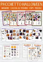 anteprima - Esercizi - Pacchetto Attività di Halloween: Memoria, Puzzle, I SPY, Caccia al Tesoro, Infanzia, Primaria, BES, CLIL - Pagina di copertina