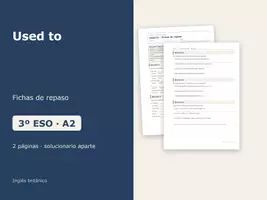 Vista previa - Hojas de trabajo - Used to – Fichas de repaso de inglés 3º ESO - Portada