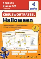 Vorschau - Arbeitsblätter - Halloween Kreuzworträtsel | Bilder, Wissen, Bräuche | 3-fach differenziert | LRS | Klasse 5–6 - Deckblatt