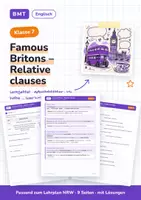 Vorschau - Arbeitsblätter - Famous Britons – Relative clauses Klasse 7 - Deckblatt
