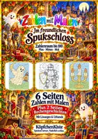 Vorschau - Arbeitsblätter - Zahlen mit Malen Halloween Im Spukschloss – Rechenbilder & Rechengeschichten Zahlenraum bis 100 - Deckblatt
