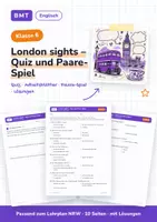 Vorschau - Arbeitsblätter - London sights – Quiz und Paare-Spiel Klasse 6 - Deckblatt